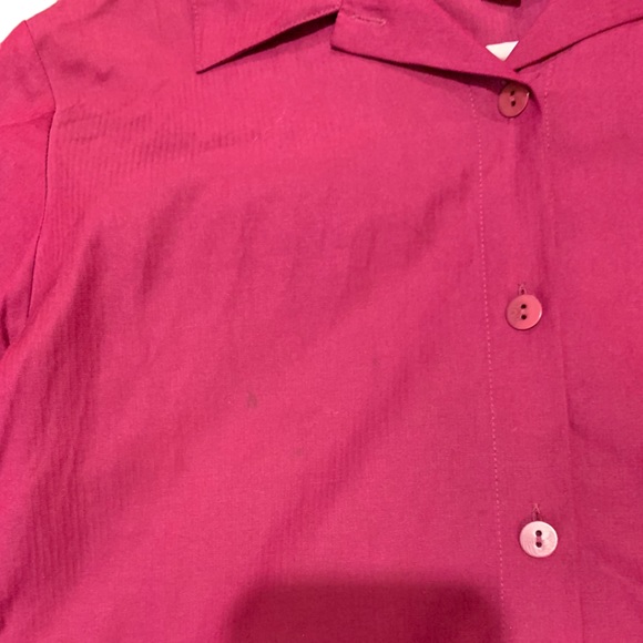 - Eileen Fisher Magenta Purple Plum Button Down Collar Shirt Small Petite - Picture 3 of 7